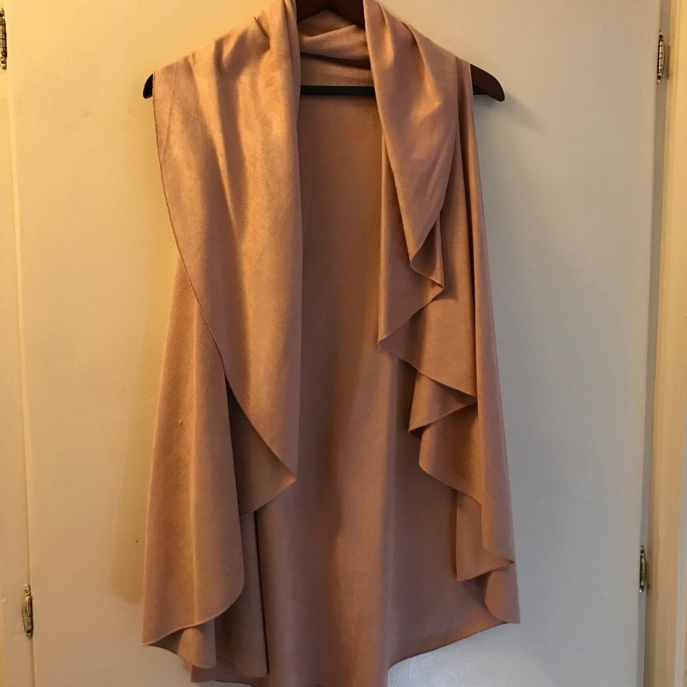 Faux Suede Vest- blush